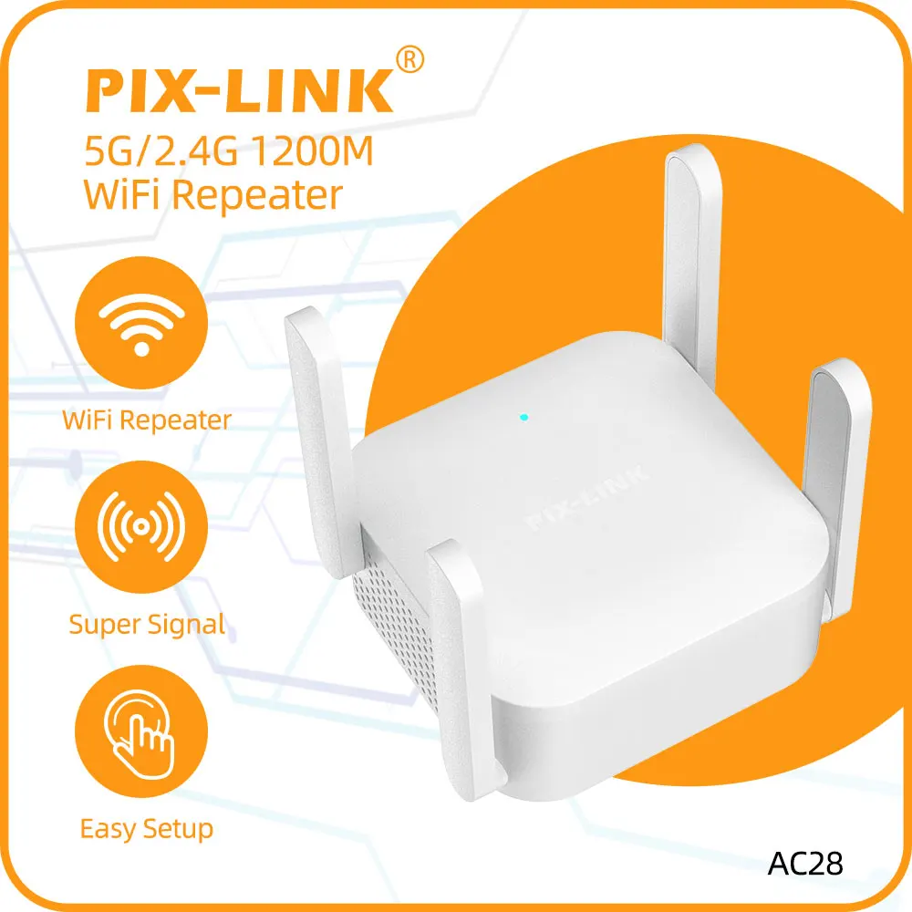 PIX-LINK AC281200mbps Wireless Repeater Dual Band Wifi Extender WIFI Router Portable Long Range Wireless Amplifier wifi Booster