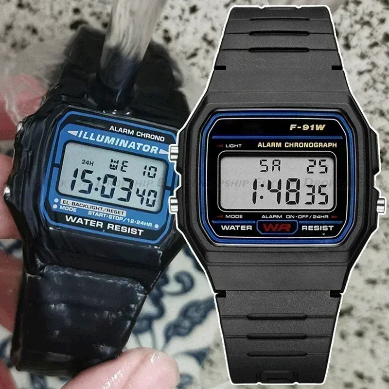 Sport LED Digital Watches Children Simple Small Square Dial Electronic Watch Silicone Band Fashion Casual Mens Watch Friend Gift