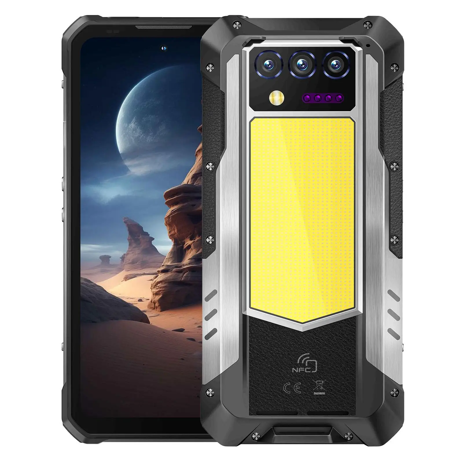 Oukitel WP100 Titan 5G Rugged Smartphone Projector 200MP Camera 33000mAh 66W 16GB+512GB 6.8'' 120Hz Camping Light Android 14 NFC