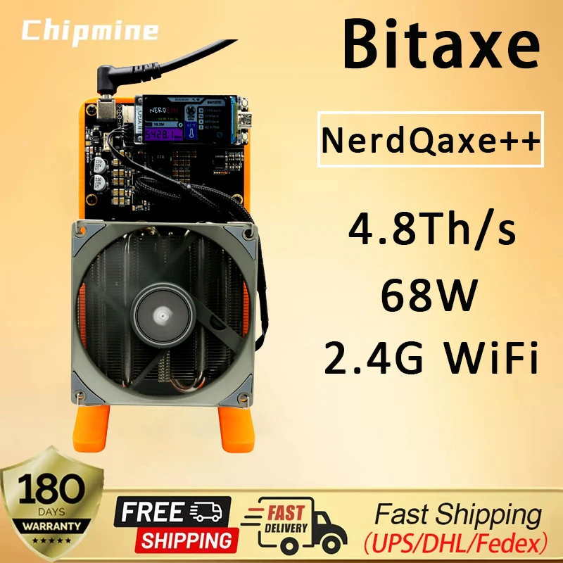 Bitaxe NerdQaxe++ 4.8TH/s Bitcoins Miner 4 Pieces BM1370 Asic Chip Solo BTC 68W 2.4G WiFi Open-Source Mining Machine