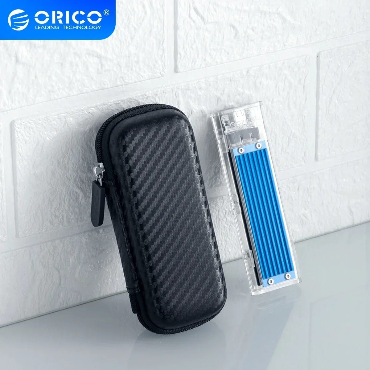 ORICO M.2 NVMe Hard Disk Case EVA Portable HDD Storage Protection Bag for External M.2 Hard Drive/Earphone/Data Line HDD Case