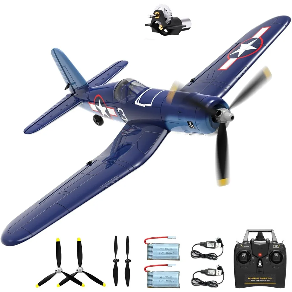 4 Channel Remote Control F4U Corsair Airplane with 3 Modes and XPilot Stabilization for Adult Pilots