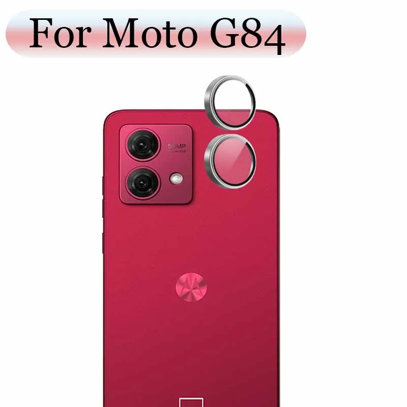 Matel Ring Camera Protector For Motorola Moto G84 Camera Glass Lens Protector 3D Design High-quality