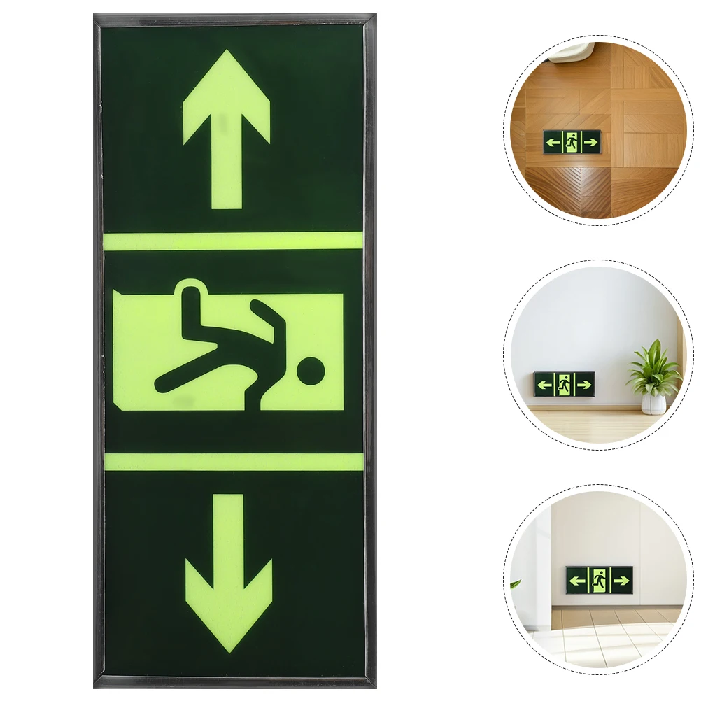 4Pcs Glow in Exit Sticker Self Illuminating Safety Exit Sign Evacuation Indicator Decals Emergency Sign