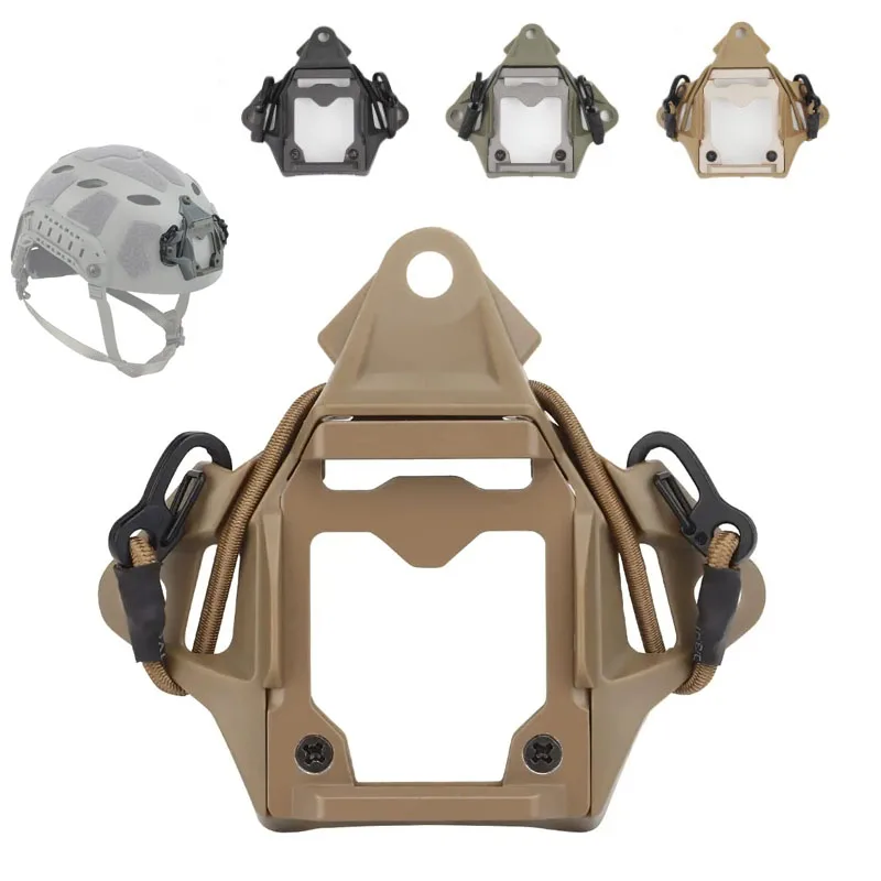 BOOIU Tactical Helmet Mount Adapter Night Vision Aluminum Alloy NVG Helmet Bracket Accessories for FAST Helmet with Hook Rope