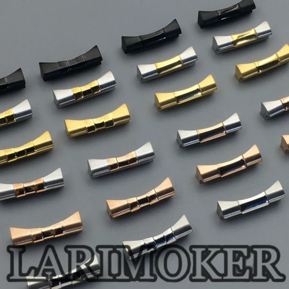 LARIMOKER 20mm Stainless Curved End Link Endlink Just For Diving Watch band Watch Rubber Leather Strap Seamless Connection