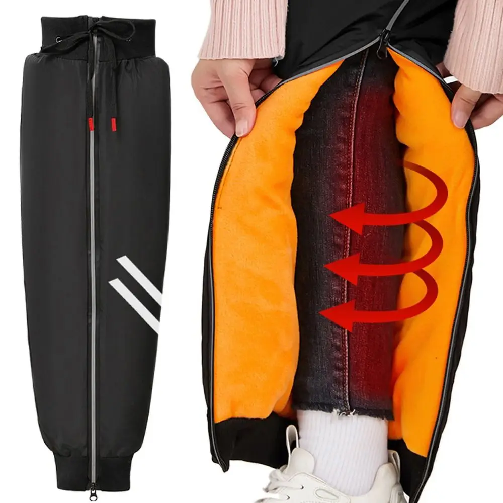 Cold-Proof Zipper Thermal Kneecap Reflective Fleece-lined Warm Legs Sleeves Waterproof Comfortable Electric Vehicle Knee Pads