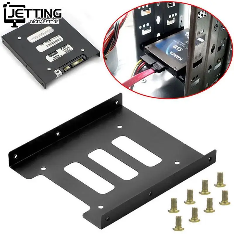 Useful 2.5 Inch SSD HDD To 3.5 Inch Metal Mounting Adapter Bracket Dock 8 Screws Hard Drive Holder For PC Hard Drive Enclosure