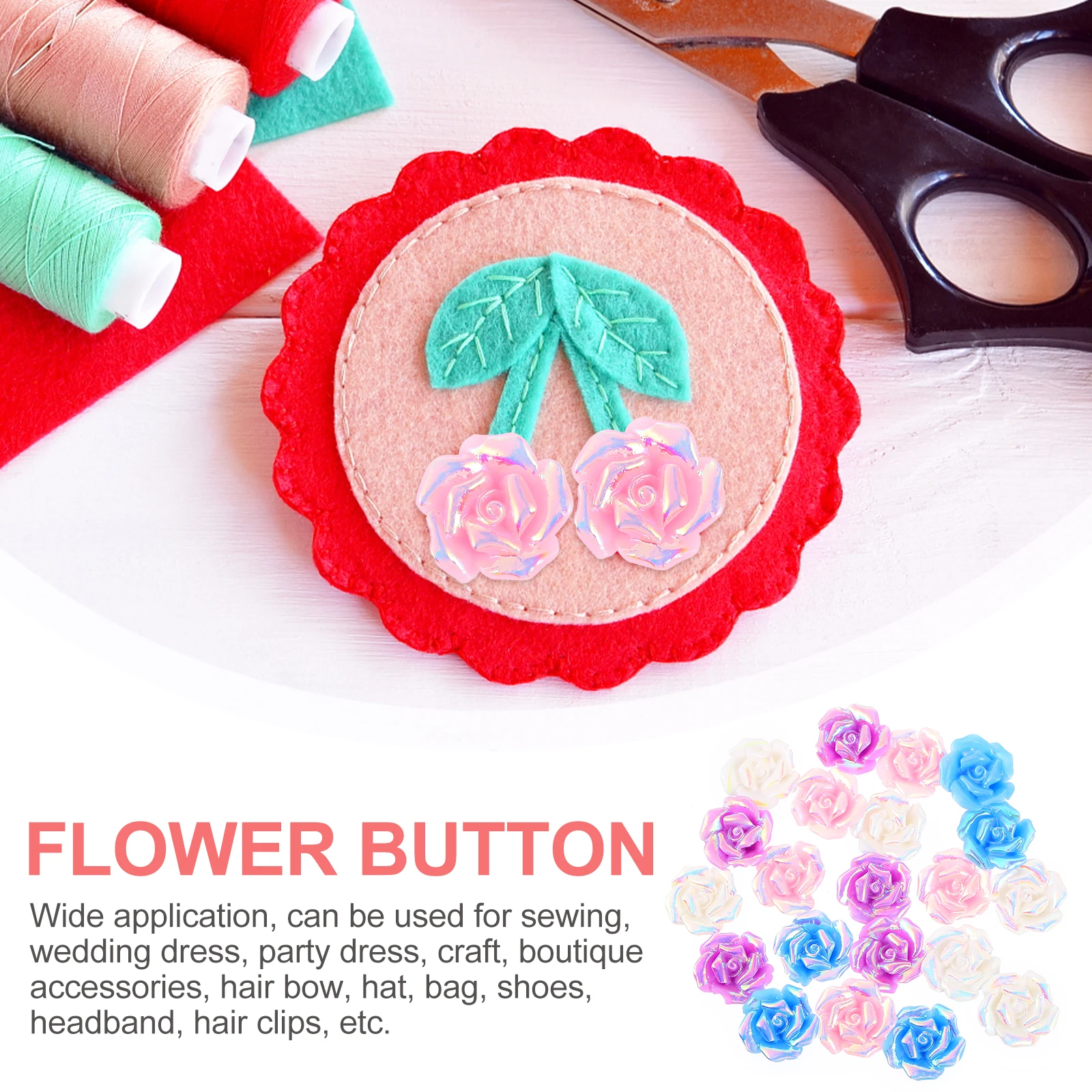 20Pcs Phone Case Decor Rose Flower Accessories Mini Resin Crafts DIY Jewelry Making Embellishments for Bag Clothes Stationery
