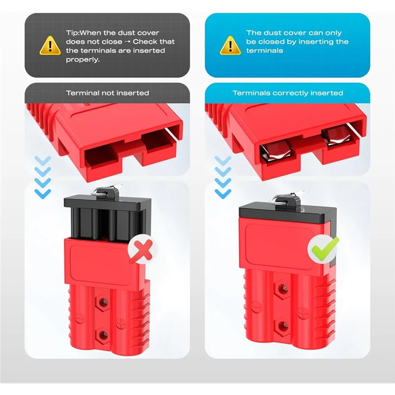 B08B-Anderson Connector,175AMP 1/0AWG Battery Connection With Hard Cover 12-36V Anderson Plug Winch Wiring Kit For Cable RV