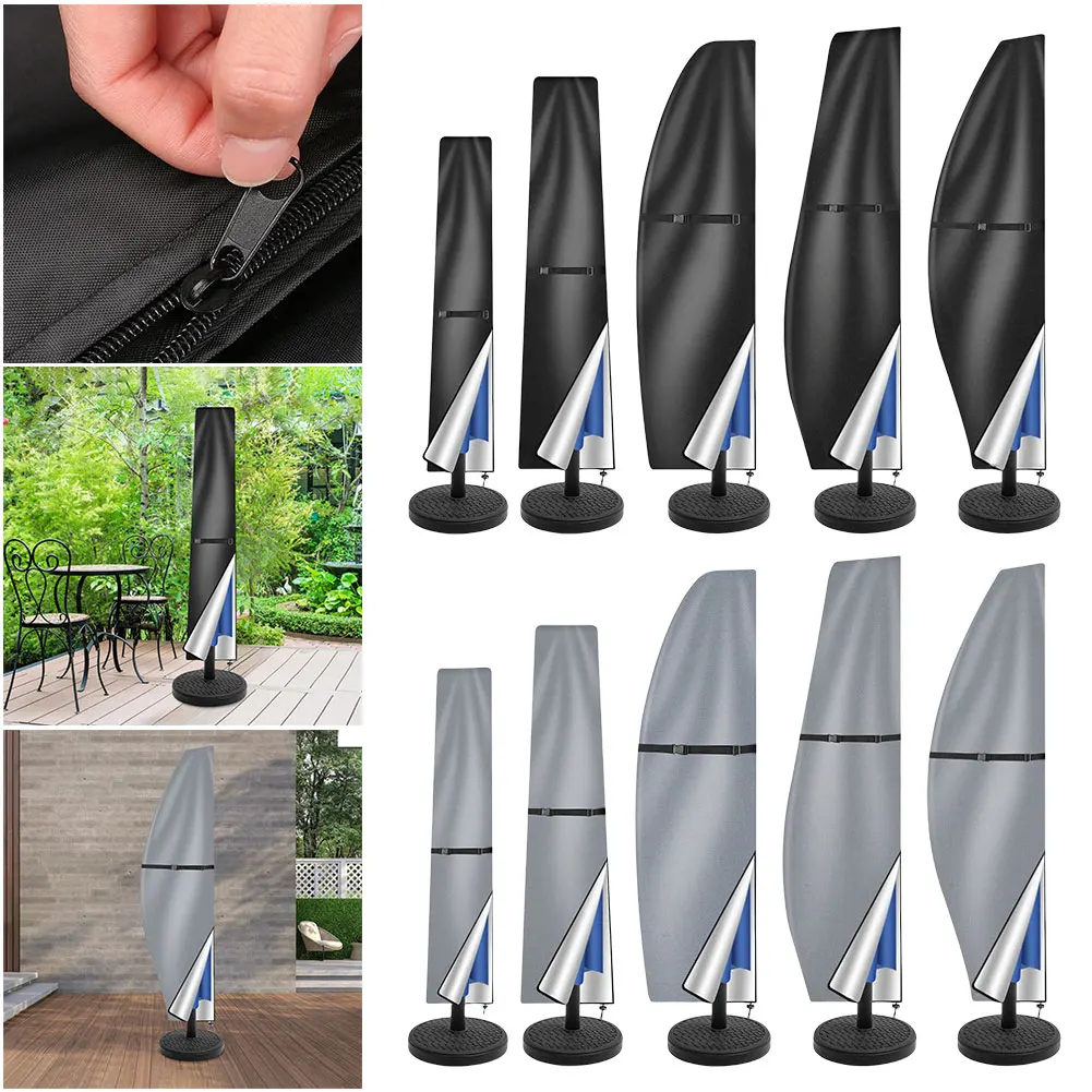 Patio Umbrella Parasol Cover with Zipper Outdoor Sunshade Umbrella Cover Cantilever Parasol Rain Cover for Outdoor Umbrellas