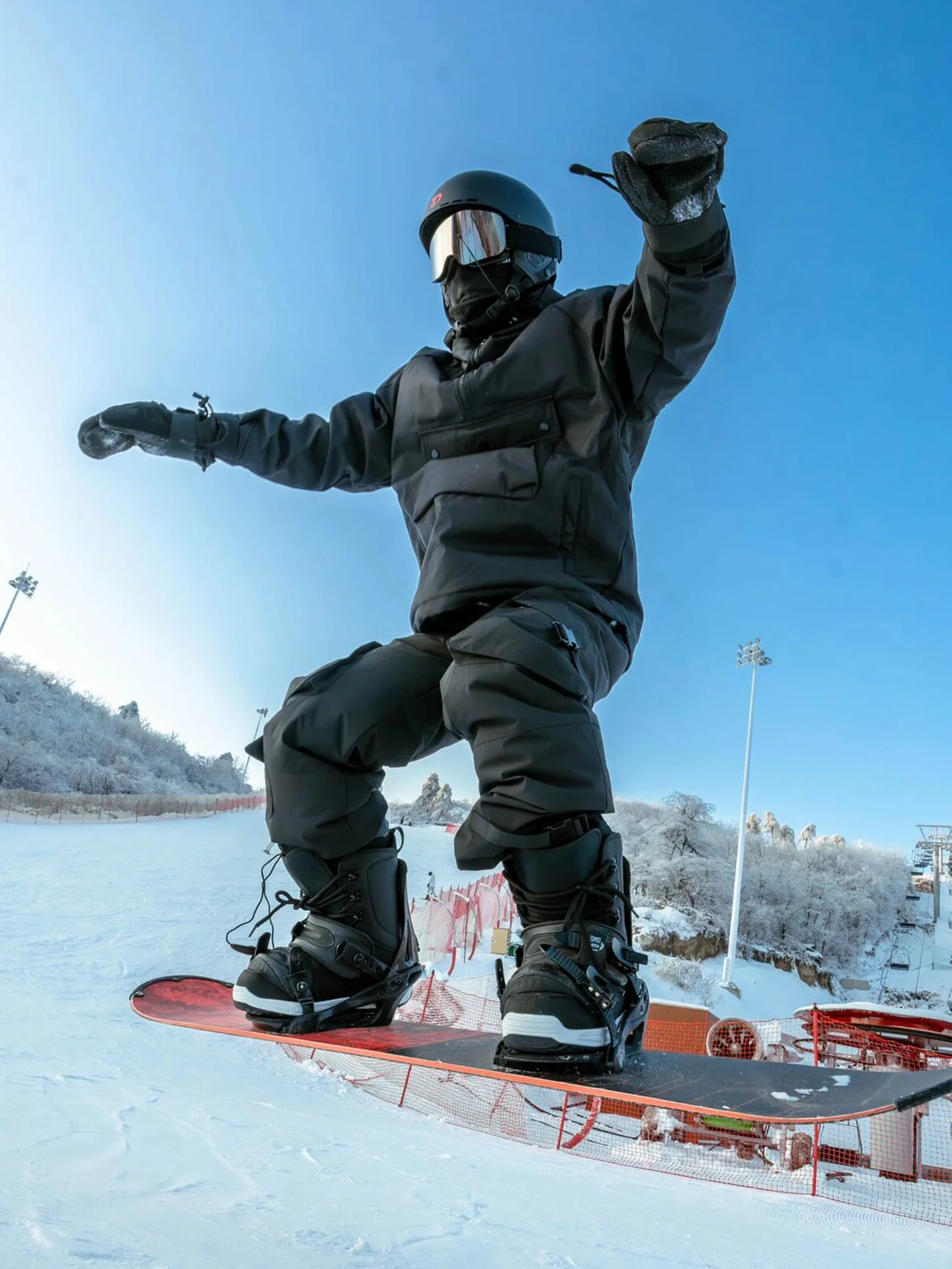 Heavy Du Snowboard Clothing Set for Men Outdoor Winter Sports Suit Waterproof Wear Resistant Long Sve Jaet And Trousers