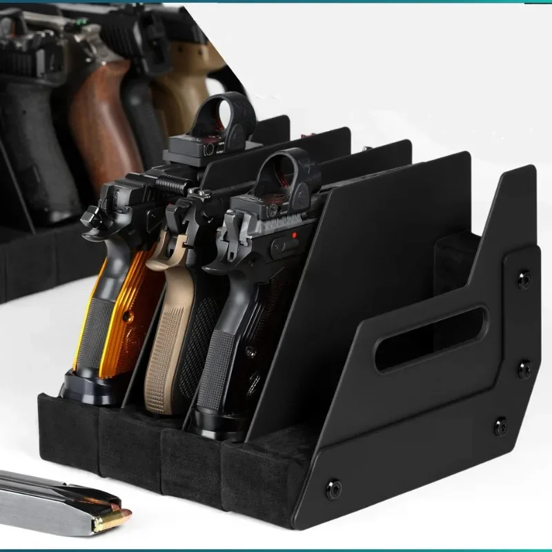 Cross-border Hot-selling Pistol Display Stand Toy Gun Storage Box EVA Foam Inner Support 4-grid Pistol Storage Rack
