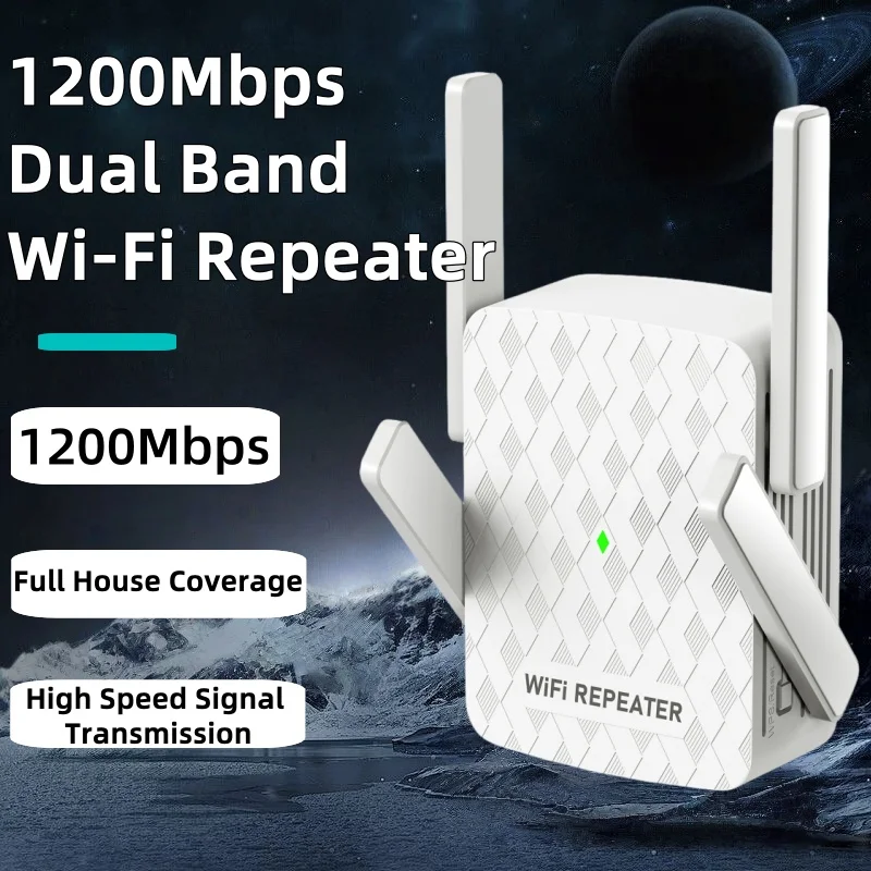1200Mbps Wireless Wifi Extender Wifi Repeater/Router Dual Band 2.4&5.8Ghz Wi Fi 4 Antenna Booster Long Range Signal Access Ampl