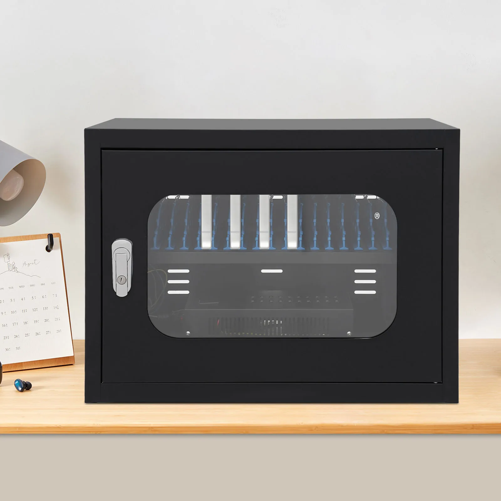 20-Device Tabletop & Wall-Mounted Charging Cabinet Tablet Computers Mobile Phone Charging Station for Office School Hospital Use