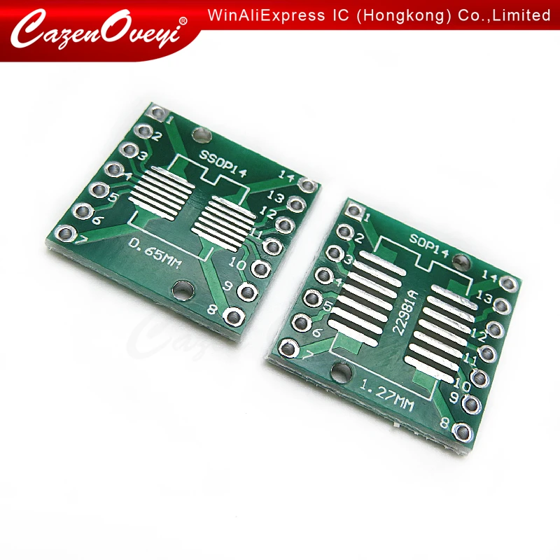 CazenOveyi 10pcs/lot TSSOP14 SSOP14 SOP14 to DIP14 Transfer Board DIP Pin Board Pitch Adapter