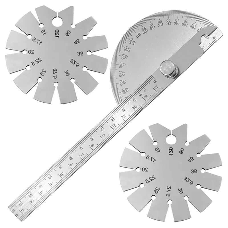 Y45A-15-120 Degree Knife Angle Finder And 180 Degrees Protractor Kit Bevel Gauge Angle Gauges Ruler Measuring Tool