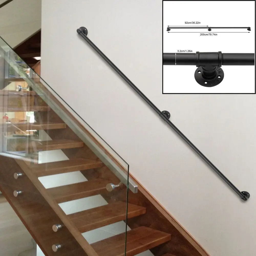 US Iron Handrail Stair Rail Wall-Mounted Step Stair Handrail Staircase Grab Bar