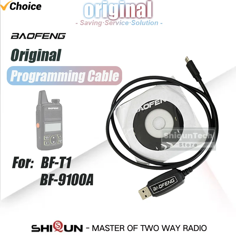 BF-T1 USB Programming Cable 100% Original Baofeng T1 Walkie Talkie Programming Cable For BF-9100 BF9100A Two Way Radio Accessory