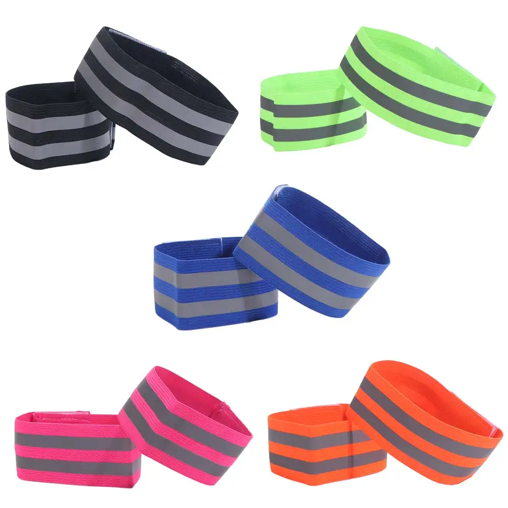 8PCS Multifunctional Warning Reflective Bands Safety Adjustable High Visibility Reflect Straps Elasticated Elastic Armband Ankle