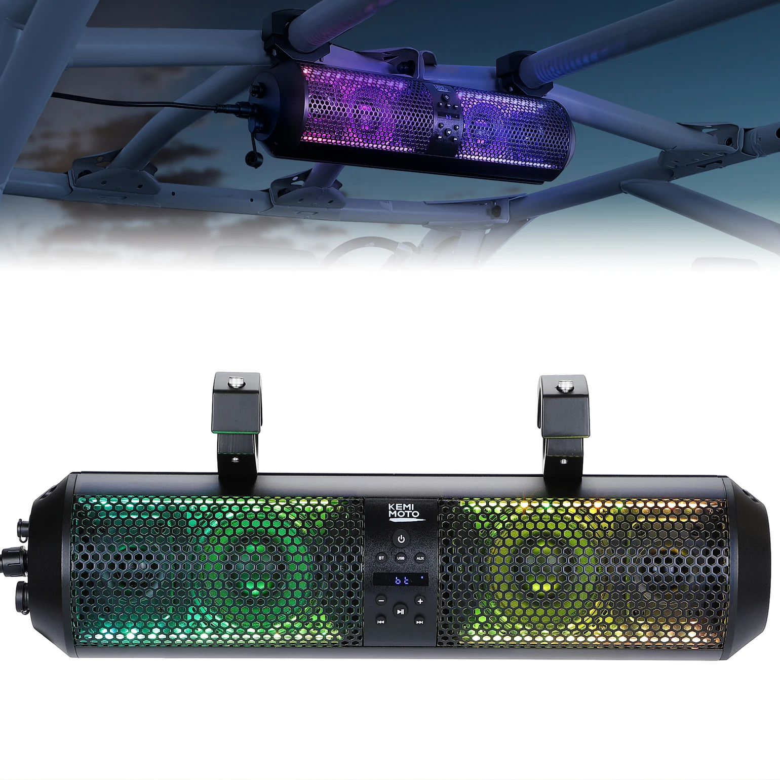 UTV Bluetooth Remote Control Speakers 1.56-2.25 inch Compatible with Polaris RZR 800 900 XP 1000 Turbo for Can-Am X3 for Cfmoto