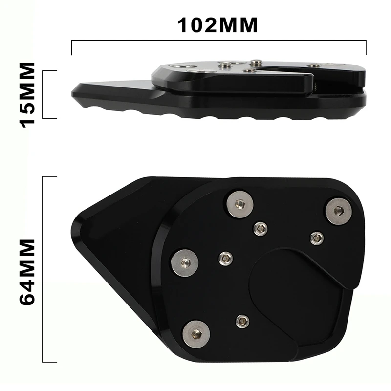 New_Motorcycle Kickstand Side Stand Extension Plate for HONDA Black