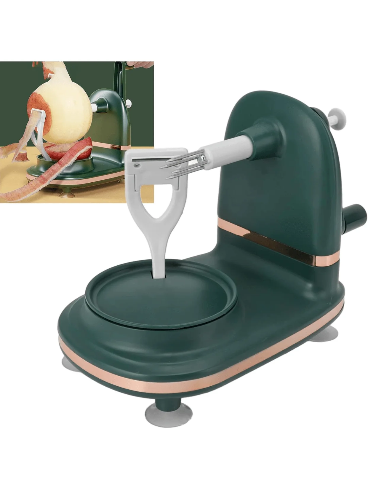 1pc Multifunctional Stainless Steel Peeler, Hand Crank Pear Peeler For Pear, Potato,  Peeling, Suitable For Kitchen, Outdoor Cam