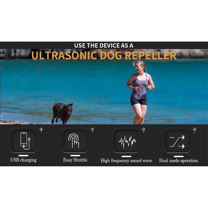 High Power Ultrasonic Dog Driver Handheld Anti-bite Drive Rod Recyclable Charging Anti Barking Device Portable Dog Trainer