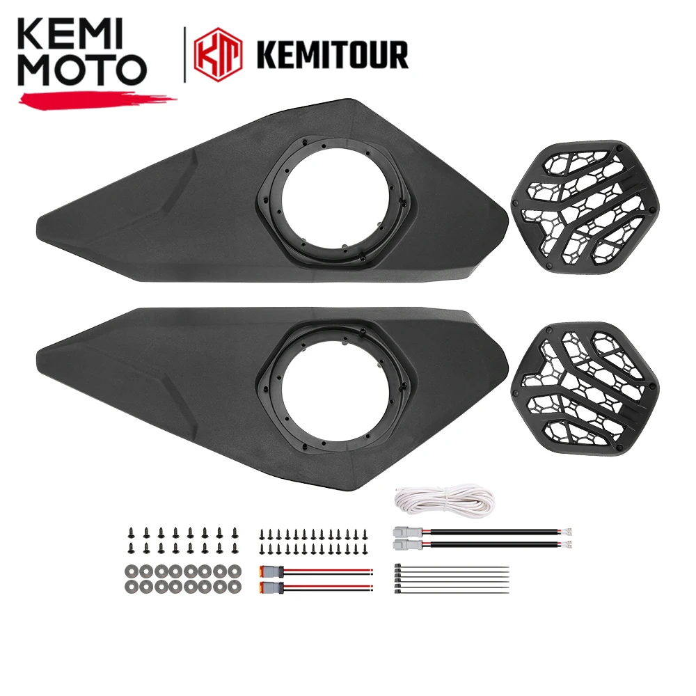 6.5" Front Half Lower Door Speaker Pods For Can-Am Maverick R X RS 999T 2024-2025 Speakers Enclosures Pods Panels Mount