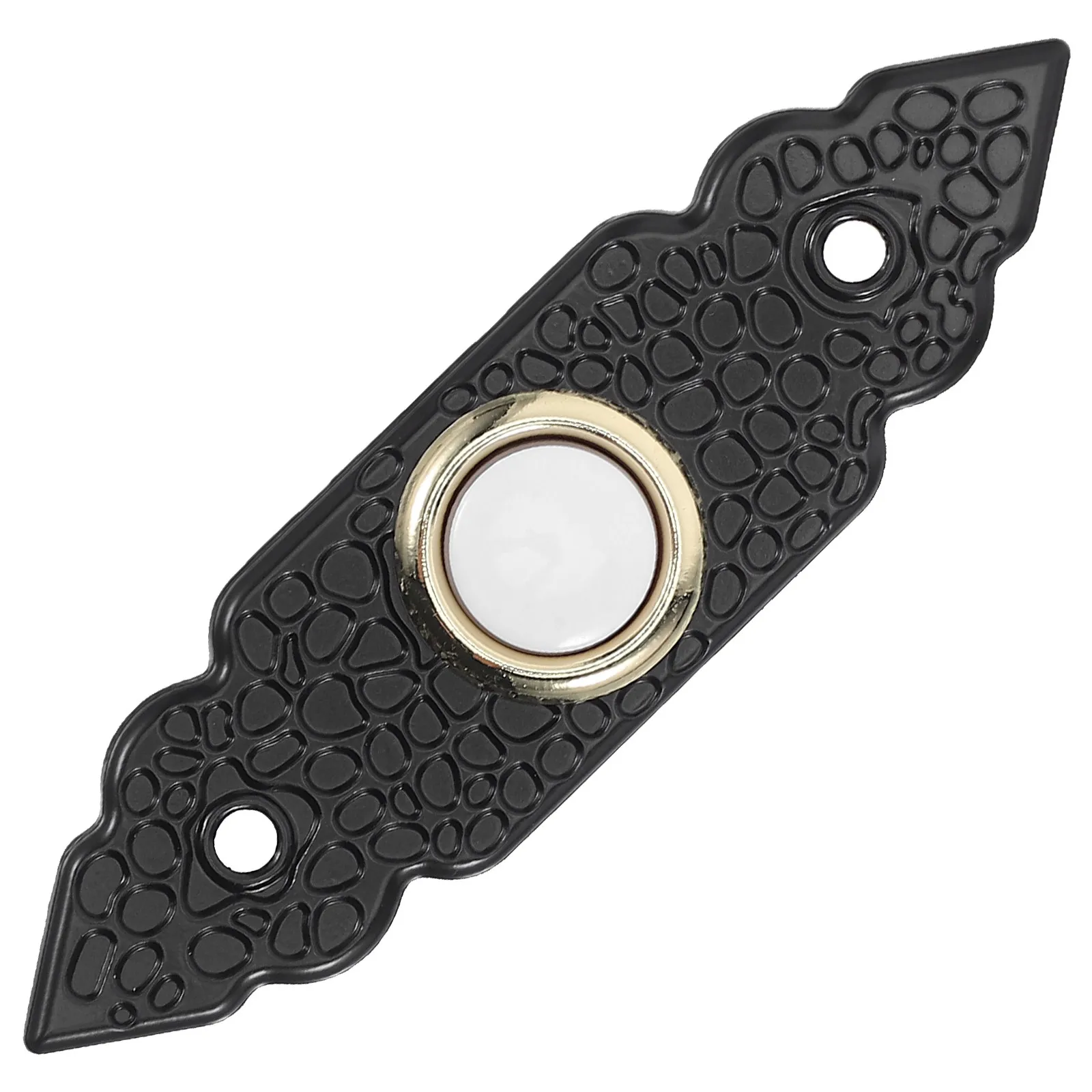 Vintage Doorbell Button Retro Zinc Alloy Wall-Mounted Wired Push Door Bell For Exterior Porch Entryway Black