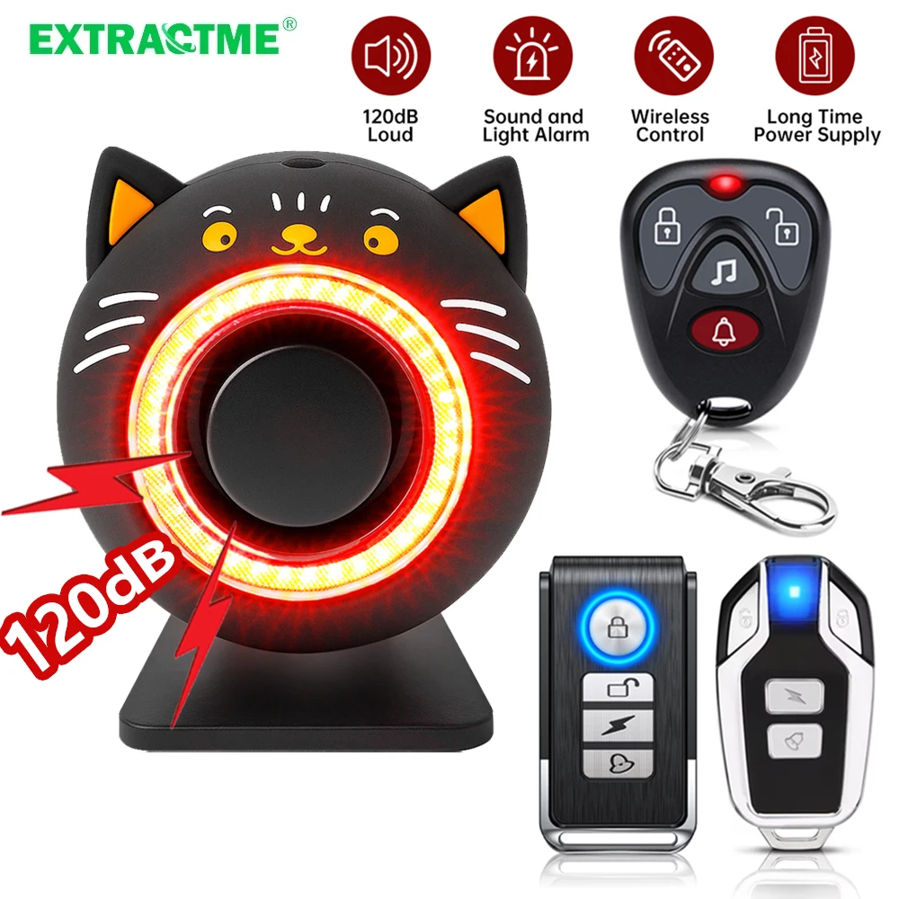 Extractme Car Anti-Theft Alarm 120dB Automobile Vibration Sound and Light Alarm Burglar Sensor Audible And Visual Alarm Modules
