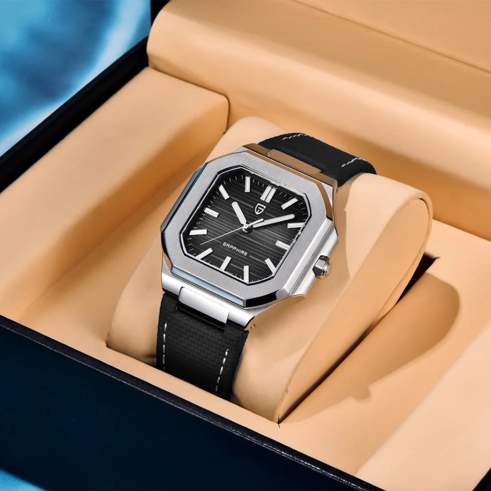 PAGANI DESIGN 2025 New 37MM Square Casual Top brand Men Watch Sapphire Glass Stainless Steel Quartz Watch Gift With Box Relojes