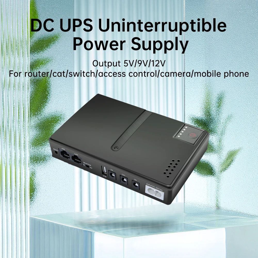 【Battery-Free Version】1018L DC Uninterruptible Power Supply Router Optical Modem Built-in Adapter 5V/9V/12V/15V/24V