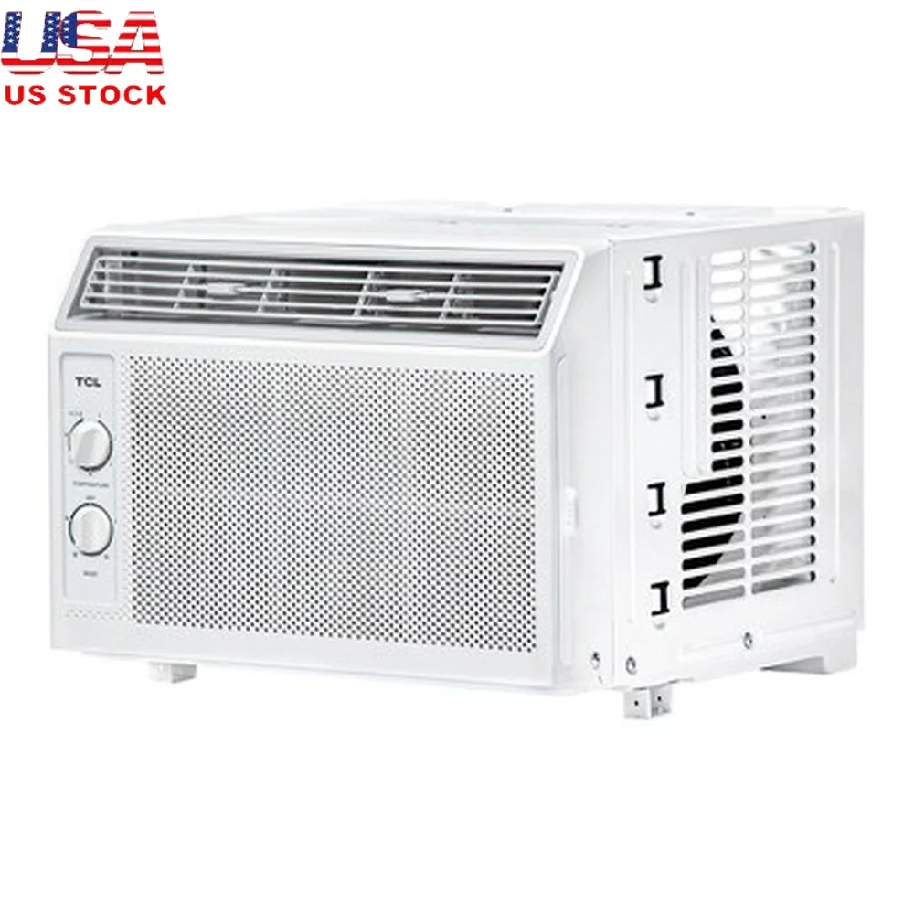 5000 BTU Window Air Conditioner Compact Design 2 Speeds Reusable Filter 4 Way Airflow Easy Setup Small Rooms