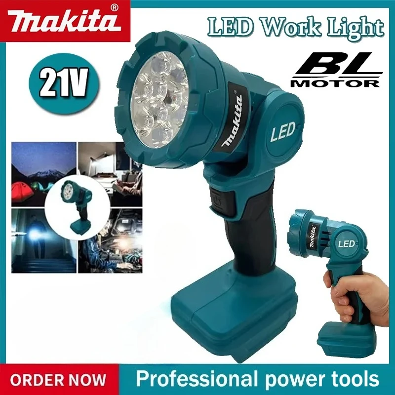 Makita Cordless LED Work Light Rechargeable Flashlight Power Tools Indoor Outdoors Night Searchlight Tool Makita 18V Battery