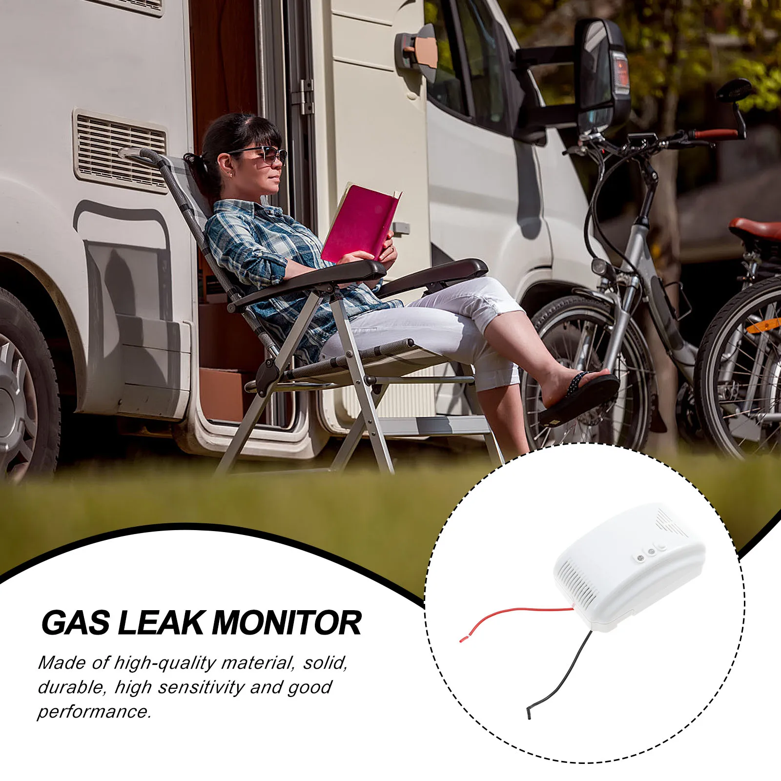 Natural Gas Leak Alarm Sensor 85Db Loud Alert For Van Yacht Marine Vehicle Safety Plastic Gas Leak Detection