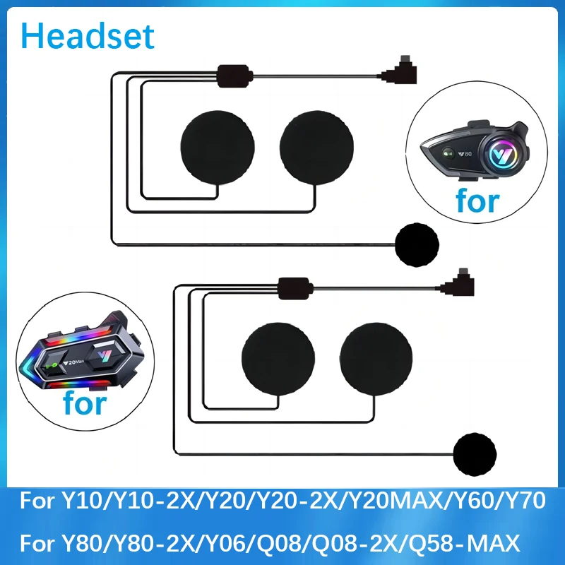 Headset Suitable For Y10/Y10-2x/Y20/Y20-2x/Y20max/Y60/Y70/Y80/Y80-2x/Y06/Q08/Q08-2x/Q58max Motorcycle Helmet Bluetooth Intercom