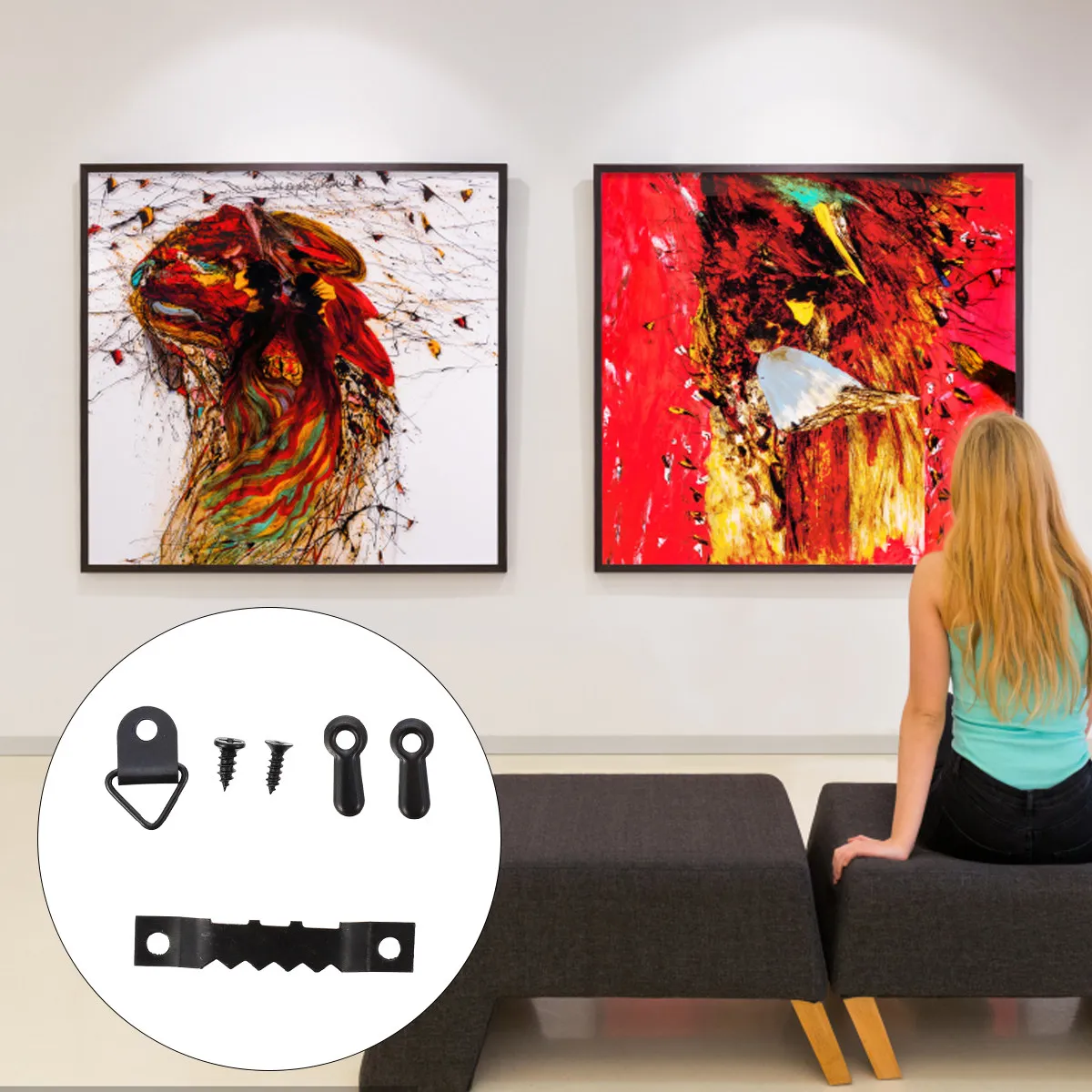 550Pcs Picture Hangers Kit Smooth Surface Heavy Duty Frame Hangers Easy Install for Photo Frames Home Decor