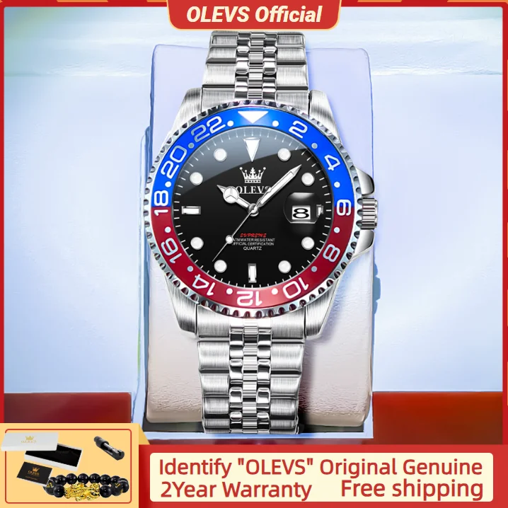 OLEVS 5657 Original Brand Men's Watch Business Dress Wristwatch  Waterproof Calendar Moon phase Quartz Watch Men