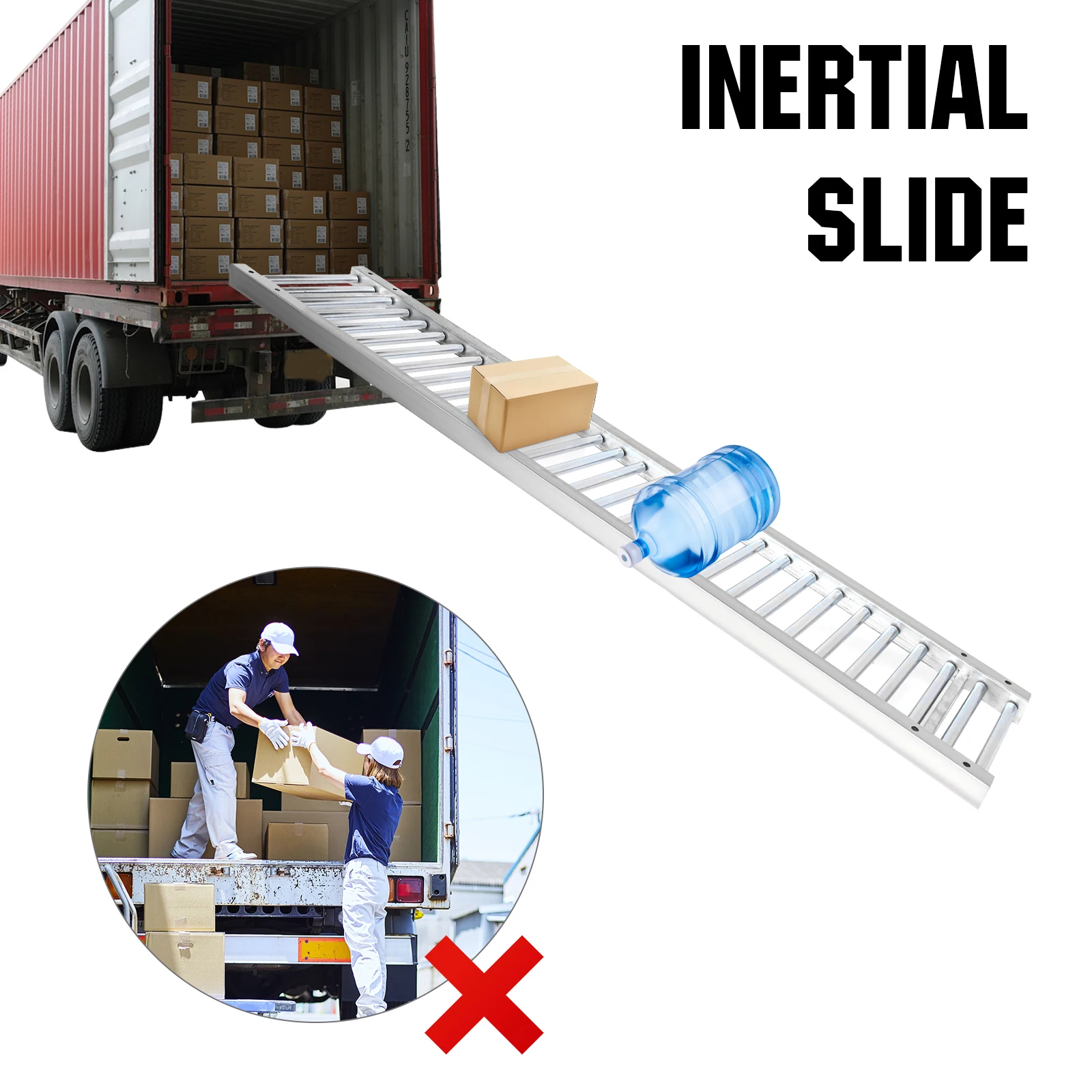 Splicable Roller Conveyor Non-Powered Portable Conveyor Slides Wear Resist Heavy Duty Transport Slide for Water Fruit Beer