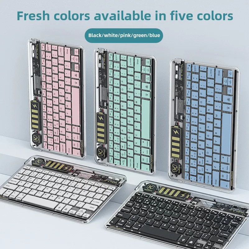 Suitable for iPad, computer, bluetooth keyboard, multi-system device, silent, thin, portable, transparent backlit keyboard