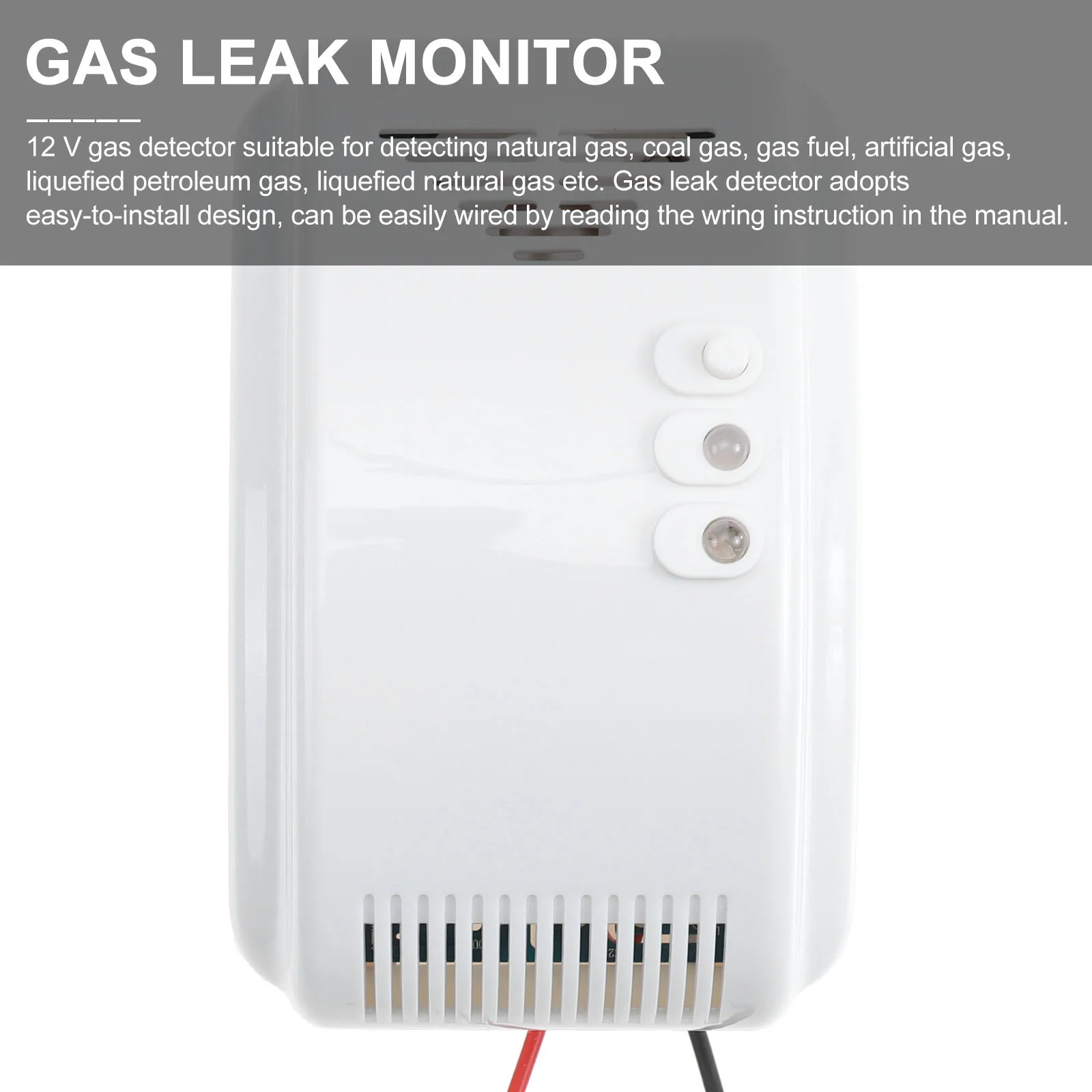 Natural Gas Leak High Sensitivity 12V Non-Polarized Power Terminals Home Alarm Safety Gas Leak Alarm Natural