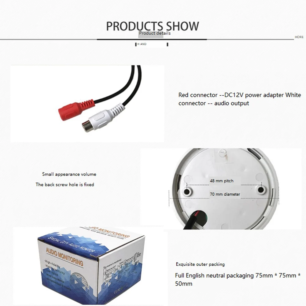 Audio Monitoring MIC Sound Pickup for CCTV Surveillance Security_BSH