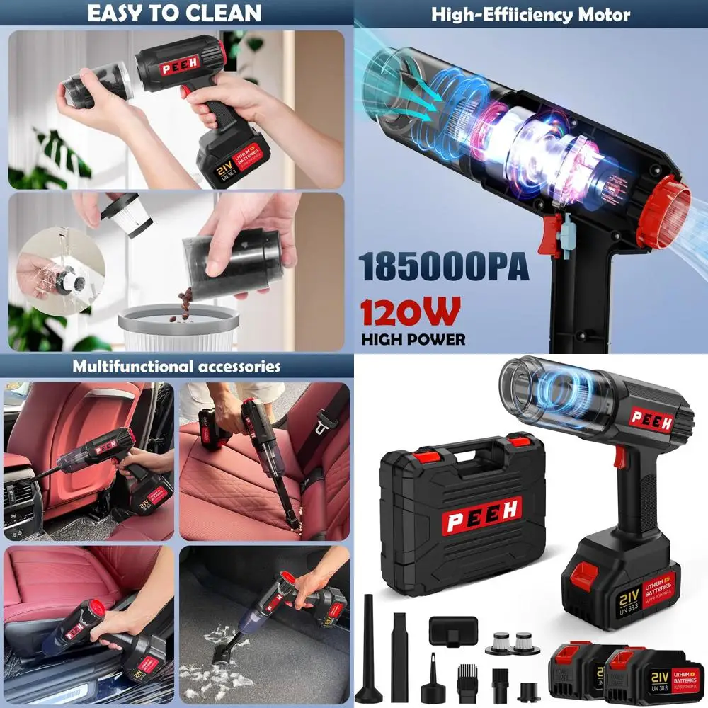 Cordless Home Vacuum Cleaner, 60-Minute Runtime, Ideal for Cars, Offices, Pet Hair Removal