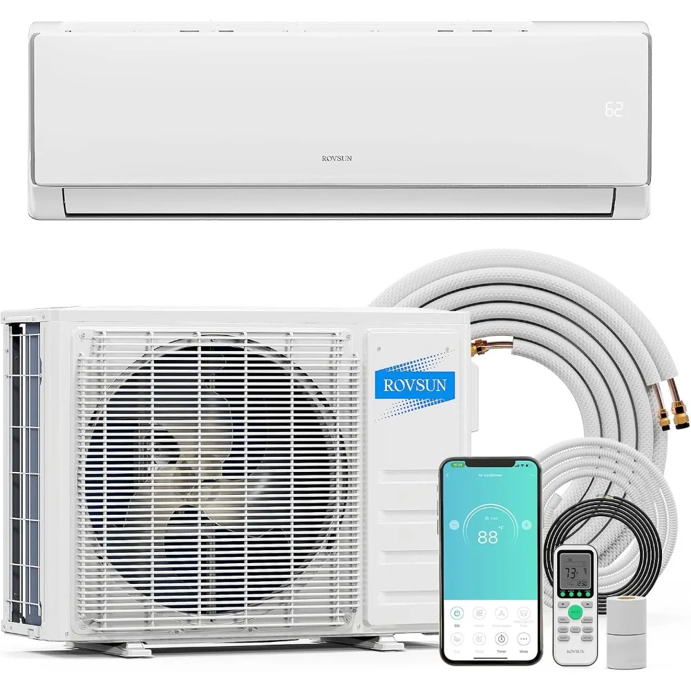 11500 BTU WiFi enabled mini split air conditioner and heater, 15V inverter wall less air conditioner