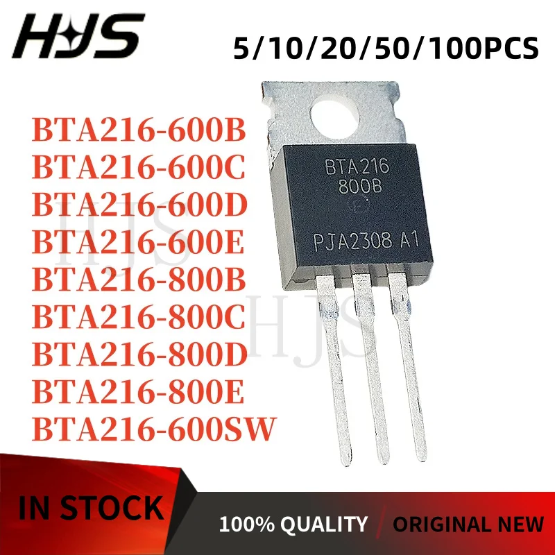 5-100Pcs BTA216-600B BTA216-600C BTA216-600D BTA216-600E BTA216-800B BTA216-800C BTA216-800D BTA216-800E BTA216-600SW TO-220