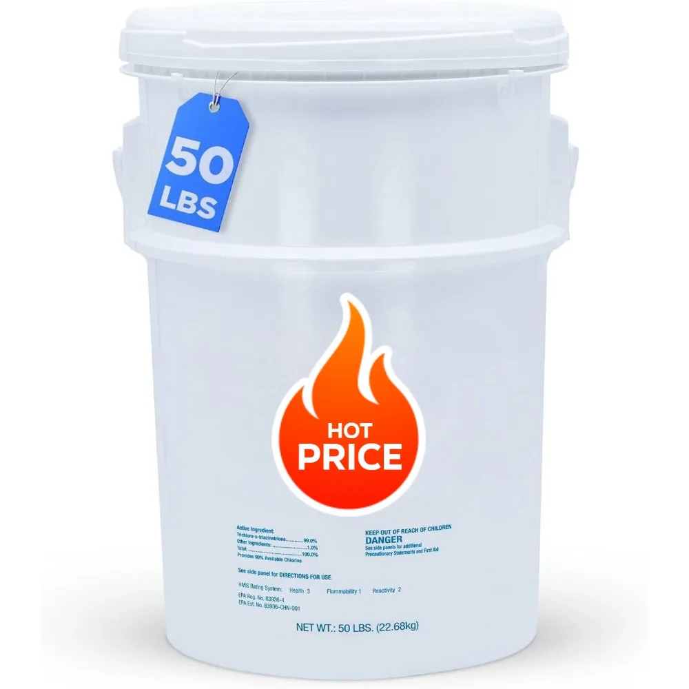 Unique features 50 lbs. 3" Stabilized Chlorine Tabs for Swimming Pools | Easy to Use for Above Ground or Inground Pool