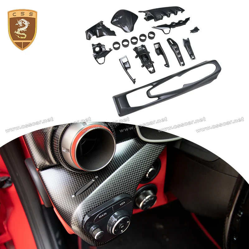 Car Interiors Kit Steering Wheel Central Paddle Shifter A/C Control Switch Button Panel Cover Door Handle For Ferrari F12 Trims