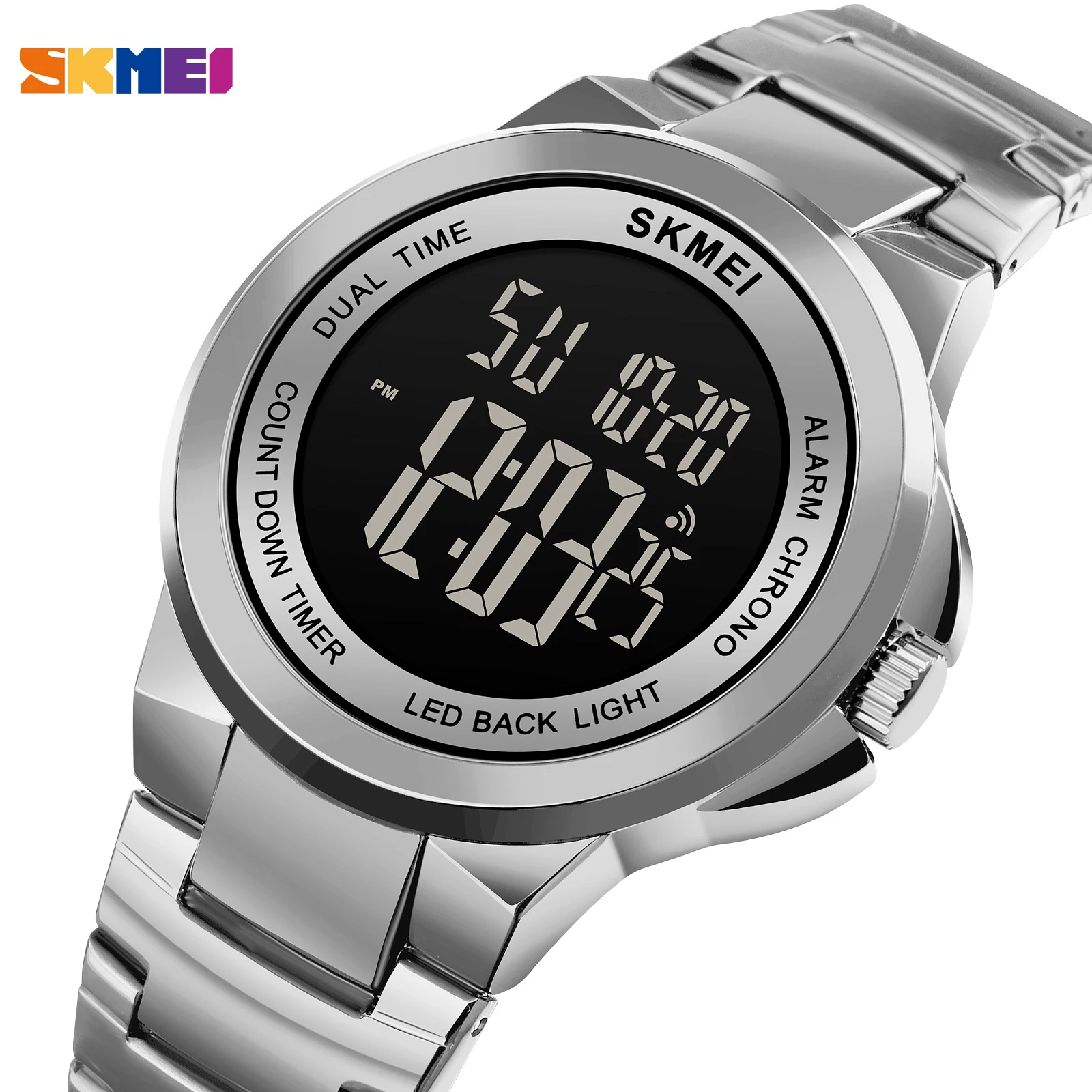 SKMEI 2Time Men's Watches Luxury Luminous Electronic Wristwatch Countdown Digital Watch  Waterproof Clock Original Brand