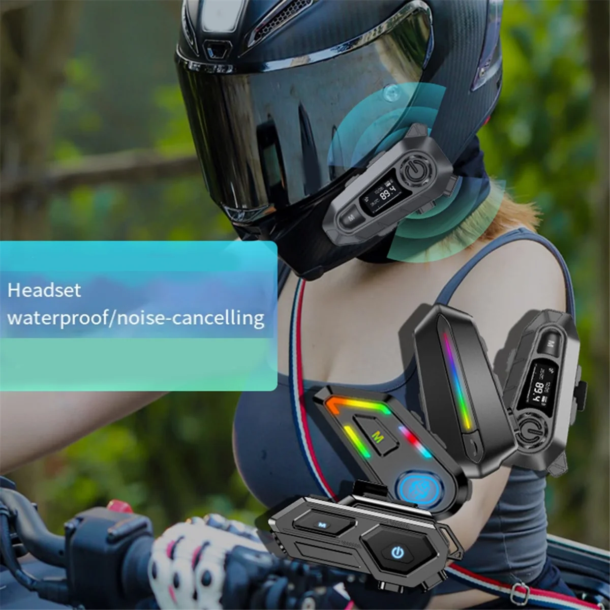 Popular Bluetooth 5.4 Helmet Headset Wireless Hands-Free Call Phone Kit Motorcycle Waterproof Earphone Music Player Speaker